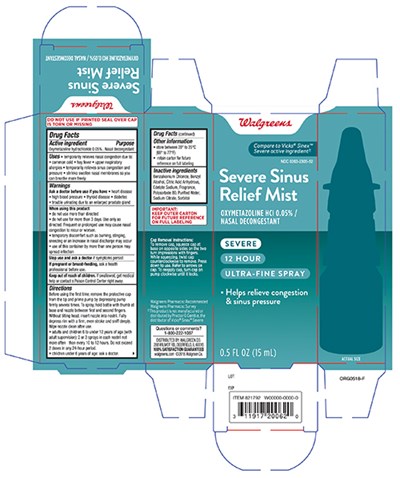 Principal Display Panel -carton (Walgreens Severe Sinus Mist Carton)